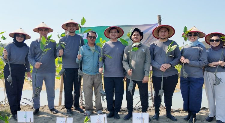 Tebus karbon mangrove Demak melalui penanaman 200 bibit Rhizophora mucronata PT Widar Mandripa Nusantara.